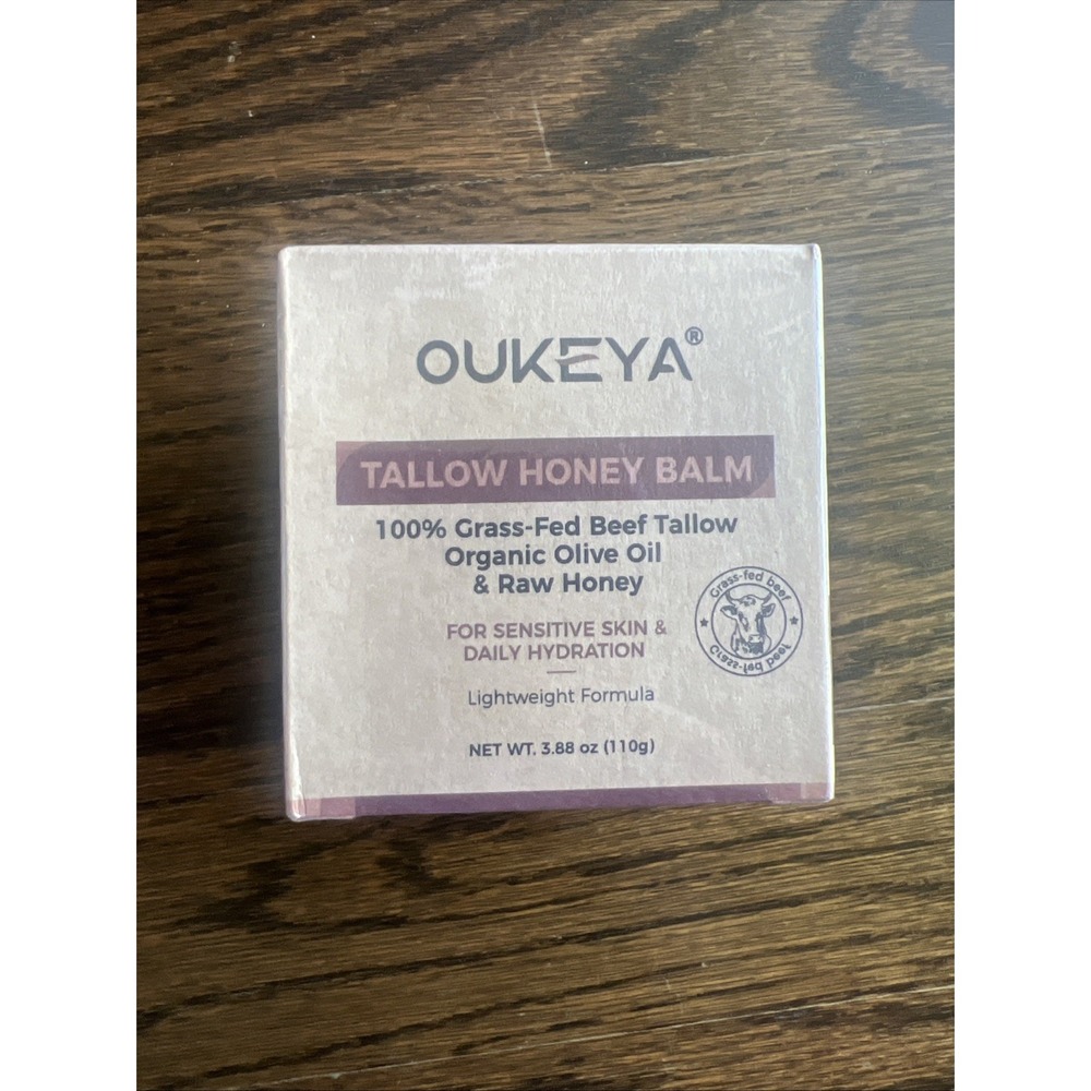 OUKEYA 100% Grass-Fed Beef Tallow Balm Intense Hydration Balm For Skin 3.88 oz